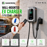 Borne de Recharge Véhicule Électrique Type 2 AC 22KW 32 Ampères Triphasée 380 V avec Pistolet de Recharge et Poignée LED – État Neuf