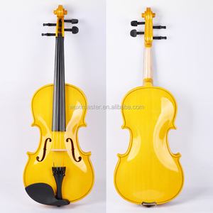 Prix des violons faits à la main peints en jaune bon marché 2024, violon en bois accepté OEM - Product Image 1