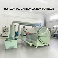 Machine à fabriquer du charbon de bois en acier inoxydable à haute teneur en carbone, haute efficacité, faible consommation d'énergie, carbonisateur horizontal sans fumée