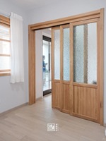 Cloison de séparation pliable en bois massif à persiennes réglables, finition naturelle, pour chambre, salon, patio