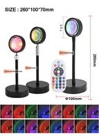 Projecteur LED USB contemporain avec projections arc-en-ciel et coucher de soleil rouge - Lampe de bureau pour chambre à coucher, fête, cadeau