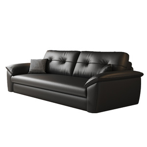 Deposito e divano letto a due posti divano letto pieghevole in pelle Napa a doppio uso per appartamento e Villa soggiorno nero - Product Image 6