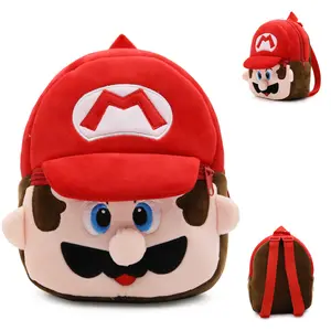 Wholesale Super Mario Luigi Children School Bag Cartoon School Plush Backpack Mario Bros Kids School Bags For 1-3 Years Old