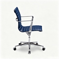 Chaise de bureau moderne en cuir PU, chaise de bureau ergonomique pivotante avec base chromée et accoudoirs, hauteur réglable, chaise de direction pour ordinateur