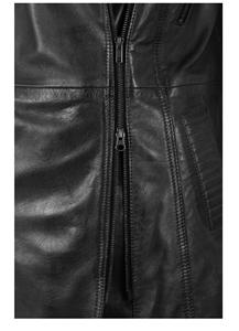 Chaqueta Acolchada con Capucha para Mujer, 100% Cuero Nappa Negro Genuino, Diseño Acolchado Cálido, Herrajes YKK, Marca Privada OEM, Invierno - Product Image 6