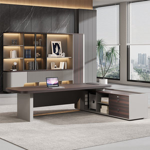 <span class=keywords><strong>Escritorio</strong></span> Ejecutivo de Lujo Ligero y Elegante con Silla, Diseño Moderno y Simple, Origen China, <span class=keywords><strong>Escritorio</strong></span> en Forma de L - Product Image 4