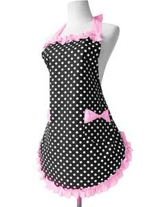 Delantal de Cocina Vintage Retro para Mujer, Delantal de Cocina con Bolsillo y Lazo, Delantal de Algodón con Estampado de Puntos - Product Image 2