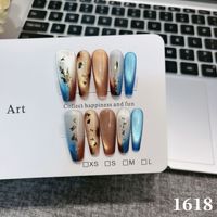 Lot de 10 faux ongles en gel peints à la main, magnifiques ongles acryliques de luxe faits à la main, à presser, de haute qualité