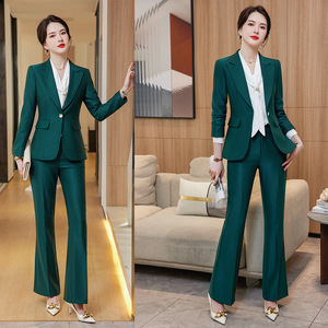 Women's Suit Set Polyester Worsted Anti-Wrinkle Commute Professional Work Attire - Product Image 3