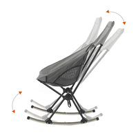 Fauteuil à bascule à dossier haut, léger, en alliage d'aluminium, pliable, pour l'extérieur, le camping, la plage, la pêche, le pique-nique