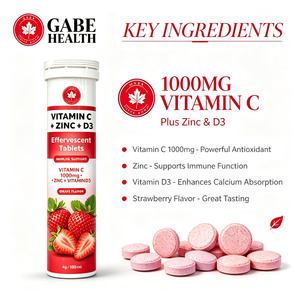 Comprimés effervescents de vitamine C 100 mg, zinc et vitamine D3, marque privée OEM, soutien immunitaire, antioxydant, saveur orange, 15 unités, personnalisables - Product Image 3