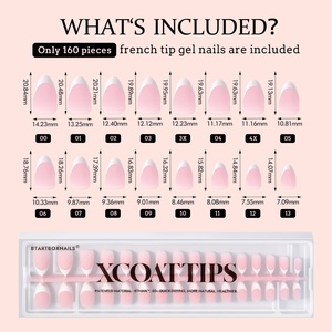 Uñas Artificiales de Gel Suave con Punta Francesa Cuadrada, 160 Piezas, Uñas Postizas para Uso en los Dedos - Product Image 6