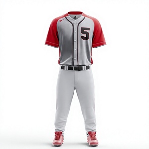 Ensemble de maillots de baseball personnalisés sublimés rose uni, imprimé, anti-humidité, respirant, manches courtes, fermeture boutonnée, ceinture intégrée - Product Image 3