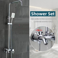 Mitigeur de douche mural en laiton à poignée unique, système de douche de salle de bain avec jet de pluie, noyau de valve en céramique pour hôtels