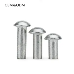 Offre Spéciale d'usine 3Mm 6Mm noir petit cuir Rivet plat solide acier Double tête ronde fer vis métal M12 Rivet