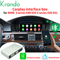 Interfaz Krando Carplay para BMW E60 E61 E90 E93, Carplay Inalámbrico, Android Auto Box, Compatible con Sistema CCC CIC, Mirror Link, Mapa GPS