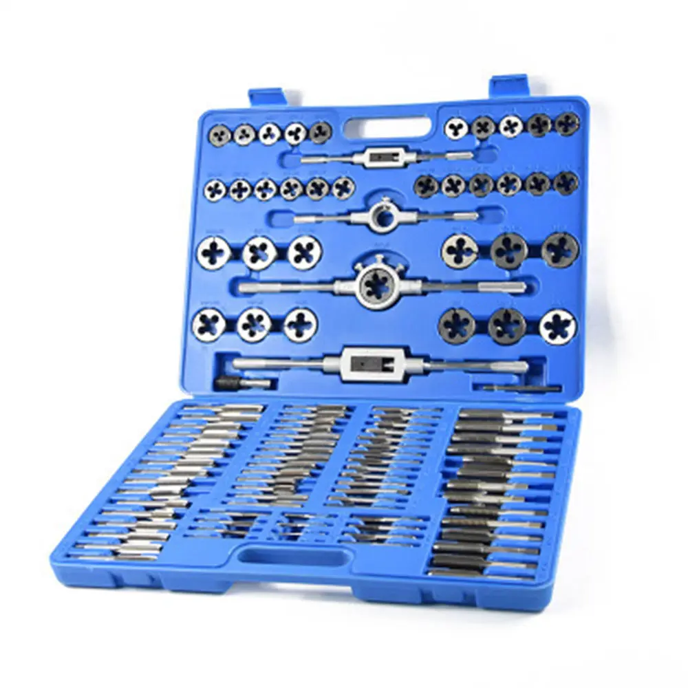 110Pc Hss Draad Tappen Kit Sterven Plug Sleutel Kit Hand Draad Metrische Tool Metalen Schroef Gat Boor kit