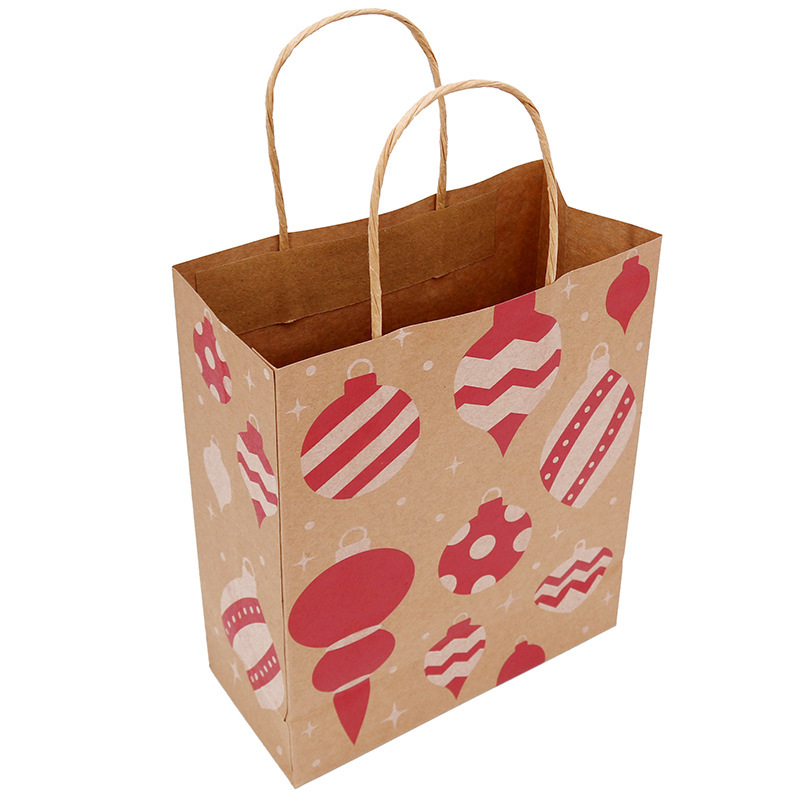 Six Modèles Brun Kraft Papier Sac De cadeau De Noël De Mélange En Gros