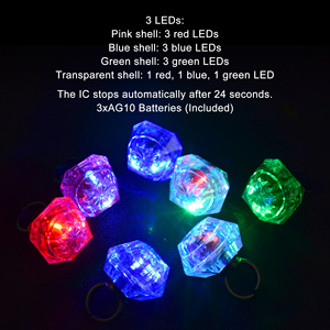 <strong>White</strong> Plastic Hard Diamond Flashing LED Party Light Ring Earth Day Ramadan Festive Celebrations Finger <strong>Glow</strong> <strong>Sticks</strong> Rings - Product Image 5