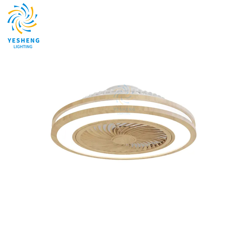 XD31C 2024 New Wood Color 20 Inch Dimming Ceiling Lamp with 5 Blades DC Motor and Fan for Bedroom with Remote Control