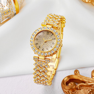 Conjunto de Reloj de Cuarzo Digital con Diamantes para Mujer, Reloj de Cristal con Números Romanos - Product Image 5