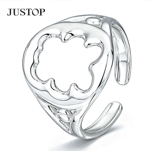 JUSTOP 925 Silver Plated Cocktail <b>Ring</b> Ball Pattern Modern Fashion Jewelry Unisex Daily Wear - Product Image 5