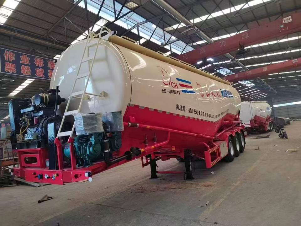 Cement Packing System Bulk Cement Tanker Semi Trailer 3 Axle 40CBM Dry Powder Cement Bulker ...