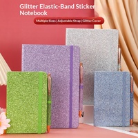 Carnet de notes à paillettes avec sangle, bloc-notes créatif à sequins, journal intime exquis de haute qualité, papeterie transfrontalière