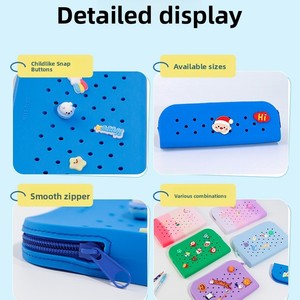 Estuche de Silicona Creativo y Lindo de Gran Capacidad, Impermeable, con Cierre, para Almacenamiento de Material Escolar, Personalizable, Venta al Por Mayor - Product Image 2