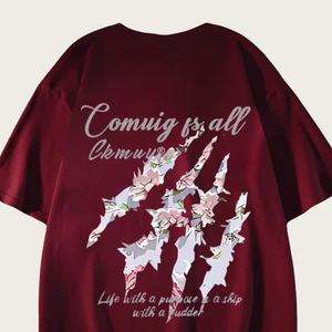 Camiseta extragrande de 220gsm y 100% algodón con lavado ácido, ropa de calle Vintage, manga corta, cuello redondo, estampado DTG, logotipo personalizado - Product Image 3