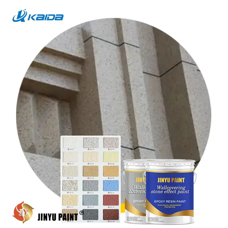 Jinyu - Pintura de pedra natural líquida para revestimento de paredes exteriores, resistente a rachaduras e elástico multifuncional