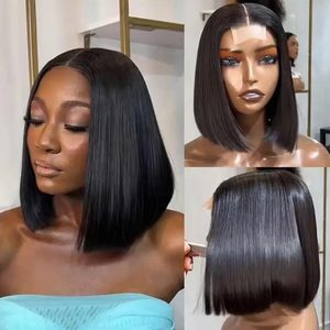 2x6 trong suốt HD xương thẳng tóc con người <span class=keywords><strong>Bob</strong></span> Tóc Giả sang trọng ren đóng cửa màu đen thẳng <span class=keywords><strong>Bob</strong></span> tóc giả cho phụ nữ - Product Image 3