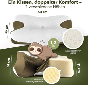 <span class=keywords><strong>Cuscino</strong></span> Cervicale a Forma di Farfalla in Memory Foam per Coppie, Rivestimento in Poliestere Solido/Marino, Sollievo dal Dolore al Collo, Protezione Contro il <span class=keywords><strong>Decubito</strong></span> - Product Image 4