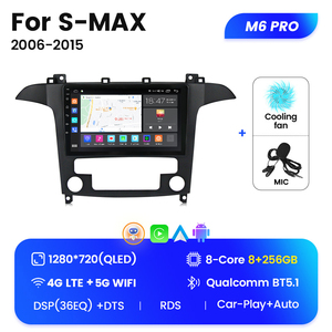 MEKEDE M6 PRO Sistema Multimediale Audio per Auto Android 12 QLED Display DVD per <span class=keywords><strong>Ford</strong></span> <span class=keywords><strong>S</strong></span> MAX 2006-2015 9 Pollici - Product Image 4