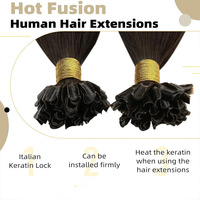 Extensions de cheveux brésiliens vierges invisibles Micro Nano Mini K-tips couleur Ombré à pointe plate à coller sur les cheveux