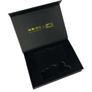 Caixa magnética personalizada estilo livro flip-top com superfície UV parcial e forro de EVA para presentes corporativos Premium Reutilizáveis