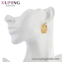 E-49 Boucles d'Oreilles Créoles Filtrane Xuping Mode Or Dubai Bijoux Femme