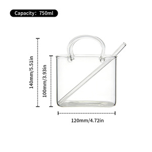 Gobelet <span class=keywords><strong>en</strong></span> <span class=keywords><strong>verre</strong></span> transparent créatif de 26 oz <span class=keywords><strong>en</strong></span> forme de sac à main <span class=keywords><strong>avec</strong></span> <span class=keywords><strong>paille</strong></span> pour boissons à emporter, gobelet INS pour jus et whisky, ustensiles de bar pour fêtes - Product Image 6