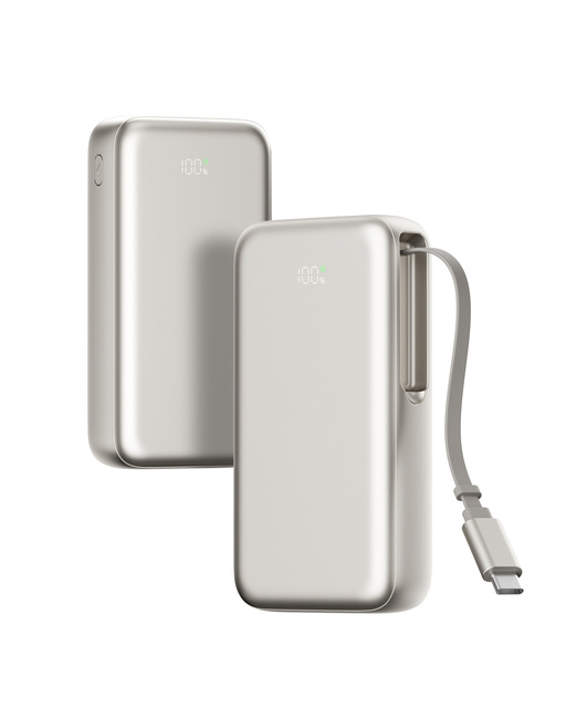 LCD Display Power Bank 10000mAh 20000mAh with Built-in 2 in 1 USB Type-C Outputs Fast Charge