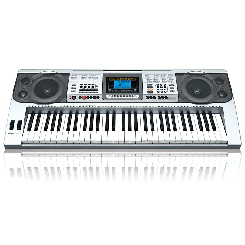 HUASHENG Populer 61 Tombol Keyboard Piano Elektrik 200 Nada 128 Irama 10 Lagu Demo Layar LCD Organ Listrik untuk Hadiah