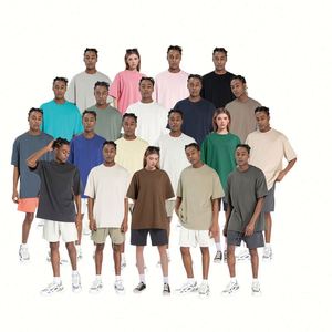275g Men's Casual Short Sleeved T-<b>Shirt</b> Plus Size Loose Fit American Fashion Style Girls Solid Color 100% Cotton T <b>Shirts</b> - Product Image 1