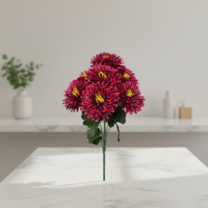 Chrysanthèmes artificiels transfrontaliers à 7 têtes pour le Festival Qingming, offrandes pour les visites aux tombes, grandes bouquets en soie pour les maisons funéraires 7TZJ - Product Image 5