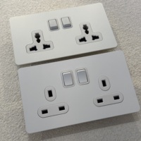 Interrupteur mural à bascule 86 250V 1/2/3/4 voies 2 directions en acier inoxydable blanc double UK 10A 13A 16A 20A avec prise USB-C