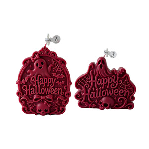 Bougie parfumée sculptée en forme de pierre tombale d'Halloween, motif crâne et fantôme, pour la décoration de table de fête - Product Image 5