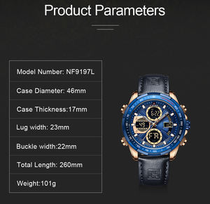 <span class=keywords><strong>Naviforce</strong></span> นาฬิกาข้อมือผู้ชาย, นาฬิกาข้อมือ<span class=keywords><strong>9197L</strong></span> หน้าปัดเรืองแสงหน้าปัดดิจิตอลขนาดใหญ่พร้อมสายหนังนาฬิกา relogio - Product Image 3