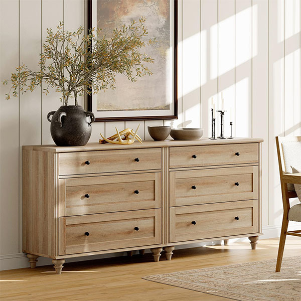 Custom Natural Oak Wooden Dresser Bedroom