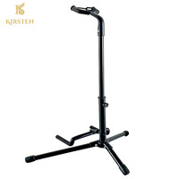 KIRSTEN OEM Custom Logo Durable Sturdy Iron Foldable Detachable Black Universal Guitar Stand Space-Saving Design for Instruments
