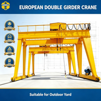 Pont roulant à double poutre européen sur mesure, directement de l'usine, certifié CE ISO, pour la levée de matériaux industriels en extérieur