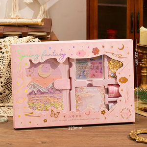 Ensemble de journalisation DIY avec autocollants, album cadeau, ensemble de journalisation moderne violet, ensemble de journalisation DIY pour filles, carnet carré, coffret cadeau de journalisation DIY - Product Image 2