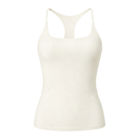 Débardeur de sport 2-en-1 pour femmes adultes, couleur unie, doux comme un nuage, mat, respirant, extensible dans quatre directions, avec coussinets intégrés et fines bretelles